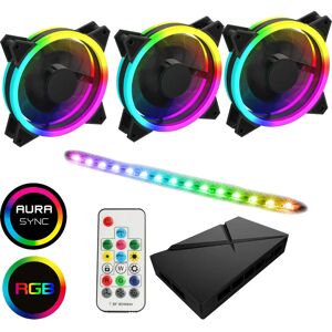 GameMax - GMX HUB KIT - Black - 3-In-1 ARGB Fan Kit GameMax - GMX HUB KIT - Black - 3-In-1 ARGB Fan Kit
