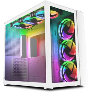 GameMax Infinity White Gaming Case with ARGB Fans & Glass GameMax Infinity White Gaming Case with ARGB Fans & Glass