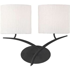 Inspired Lighting Eve Wall Lamp - 2 Light E27 Anthracite White Shades Inspired Lighting Eve Wall Lamp - 2 Light E27 Anthracite White Shades