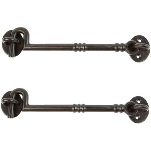 Hammer and Tongs 225mm Black Ornate Cabin Hook and Eye Door Lock Hammer and Tongs 225mm Black Ornate Cabin Hook and Eye Door Lock