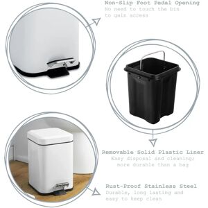 Harbour Housewares - Bathroom Bin 3L - Chrome Steel Harbour Housewares - Bathroom Bin 3L - Chrome Steel