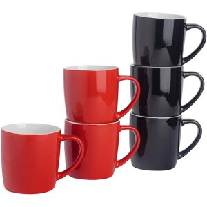Argon Tableware Red & Black Multi 350ml Ceramic Coffee Mug - Modern & Durable Argon Tableware Red & Black Multi 350ml Ceramic Coffee Mug - Modern & Durable