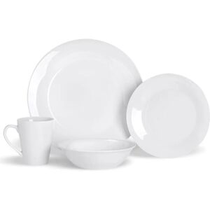 Argon Tableware 16 Piece White Dinnerware Set - Classic Porcelain Dinner Plates Side Plates Cereal Bowls Coffee Mugs Argon Tableware 16 Piece White Dinnerware Set - Classic Porcelain Dinner Plates Side Plates Cereal Bowls Coffee Mugs