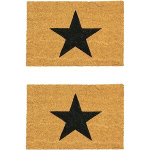 Nicola Spring Black Star Brown Non-Slip Door Mat Set - 90x60cm - Door Mat Nicola Spring Black Star Brown Non-Slip Door Mat Set - 90x60cm - Door Mat