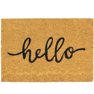 Nicola Spring Non-Slip Door Mat - Natural Coir Indoor Outdoor Welcome Mats - 60 x 40cm - Hello Brown Nicola Spring Non-Slip Door Mat - Natural Coir Indoor Outdoor Welcome Mats - 60 x 40cm - Hello Brown