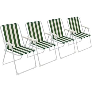 Harbour Housewares - Portable Low Folding Chair - Green Stripe - Chair Harbour Housewares - Portable Low Folding Chair - Green Stripe - Chair