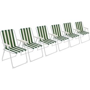 Harbour Housewares - X6 Stripe Vert - Green stripe - Folding - Garden chair Harbour Housewares - X6 Stripe Vert - Green stripe - Folding - Garden chair