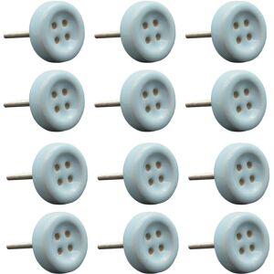 Nicola Spring Ceramic Button Knobs - Blue - Pack of 12 - Cabinet Handles Nicola Spring Ceramic Button Knobs - Blue - Pack of 12 - Cabinet Handles