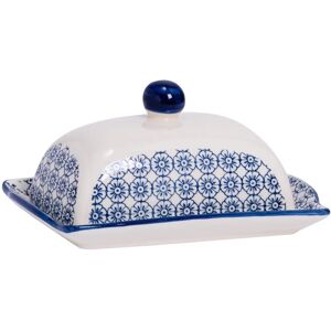 Nicola Spring Hand-Printed Butter Dish - Navy - 18.5x12cm - Butter Dish Nicola Spring Hand-Printed Butter Dish - Navy - 18.5x12cm - Butter Dish