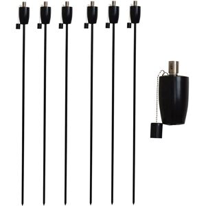 Harbour Housewares Garden Fire Torch - Oil / Paraffin Black Lantern - 1460mm Barrel Design - Pack Of 6 Harbour Housewares Garden Fire Torch - Oil / Paraffin Black Lantern - 1460mm Barrel Design - Pack Of 6