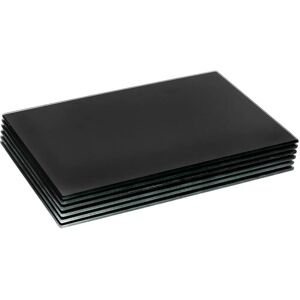 Harbour Housewares Black Glass Placemats Set - 30 x 20cm - Dining Table Mats Harbour Housewares Black Glass Placemats Set - 30 x 20cm - Dining Table Mats