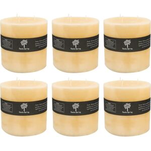Nicola Spring Vanilla Scented Triple Pillar Candle - 150x150mm - Pack Of 6 Beige Nicola Spring Vanilla Scented Triple Pillar Candle - 150x150mm - Pack Of 6 Beige