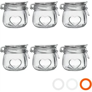 Nicola Spring - Glass Jars - 500ml - Clip Lid - Set of 6 Nicola Spring - Glass Jars - 500ml - Clip Lid - Set of 6