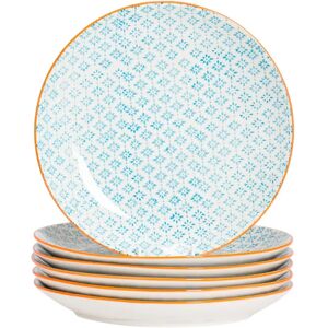 Nicola Spring Model - Hand-Printed Japanese Dinner Plates - Multicolour Nicola Spring Model - Hand-Printed Japanese Dinner Plates - Multicolour
