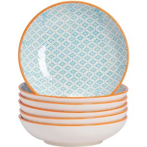 Nicola Spring 6 Piece Hand-Printed Pasta Bowl Set - Japanese Style Porcelain Serving Bowls - Orange - 22cm - Pasta Bowl Set Nicola Spring 6 Piece Hand-Printed Pasta Bowl Set - Japanese Style Porcelain Serving Bowls - Orange - 22cm - Pasta Bowl Set