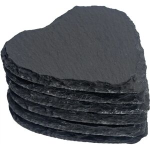 Argon Tableware Heart Slate Coasters Set Padded Feet Dining Wedding Dinner - Coasters Argon Tableware Heart Slate Coasters Set Padded Feet Dining Wedding Dinner - Coasters