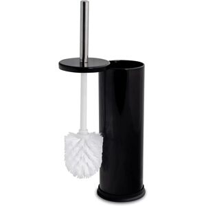Harbour Housewares Enclosed Toilet Brush & Holder Bathroom Set - Black Harbour Housewares Enclosed Toilet Brush & Holder Bathroom Set - Black