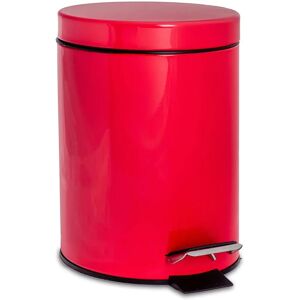 Harbour Housewares Red Bathroom Pedal Bin - 3L, Stainless Steel Harbour Housewares Red Bathroom Pedal Bin - 3L, Stainless Steel