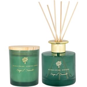 Nicola Spring Sage & Sea Salt Scented Candle & Reed Diffuser Set - Home Fragrance Nicola Spring Sage & Sea Salt Scented Candle & Reed Diffuser Set - Home Fragrance