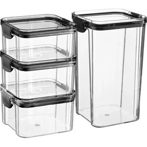 Argon - 4-Piece - Black - Food Storage Containers Argon - 4-Piece - Black - Food Storage Containers