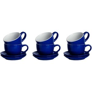 Argon Tableware 12pc Navy Blue Cappuccino Cup & Saucer Set - 250ml Argon Tableware 12pc Navy Blue Cappuccino Cup & Saucer Set - 250ml