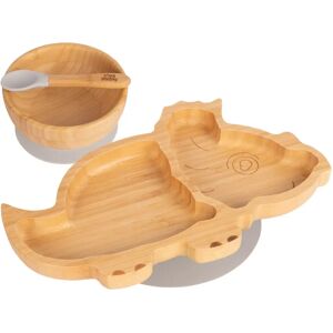 Tiny Dining Children's Bamboo Dinosaur Dinner Set - Plate, Bowl, Soft Spoon Tiny Dining Children's Bamboo Dinosaur Dinner Set - Plate, Bowl, Soft Spoon
