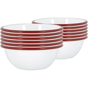 Argon - 12x Enamel Bowls - Red - 16cm - Tableware Argon - 12x Enamel Bowls - Red - 16cm - Tableware