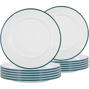 Argon Tableware 12 White Enamel Dinner Plates - Dinner Plates Argon Tableware 12 White Enamel Dinner Plates - Dinner Plates