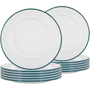Argon Tableware 12 White Enamel Dinner Plates - Dinner Plates Argon Tableware 12 White Enamel Dinner Plates - Dinner Plates