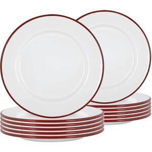 Argon Tableware - 12x White Enamel Dinner Plates - Dinner Plates Argon Tableware - 12x White Enamel Dinner Plates - Dinner Plates