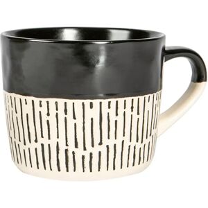 Nicola Spring Ceramic Dipped Dash Coffee Mug - Black - 475ml - Coffee Mug Nicola Spring Ceramic Dipped Dash Coffee Mug - Black - 475ml - Coffee Mug