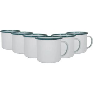 Argon Tableware - White Enamel Mugs 375ml - Green - Mugs Argon Tableware - White Enamel Mugs 375ml - Green - Mugs
