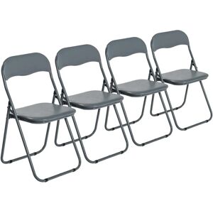 Harbour Housewares - Padded Folding Chair - Grey - Chair Harbour Housewares - Padded Folding Chair - Grey - Chair