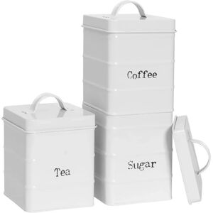 Harbour Housewares White Vintage Canisters - 3-Piece Kitchen Storage Set Harbour Housewares White Vintage Canisters - 3-Piece Kitchen Storage Set