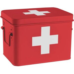 Harbour Housewares Vintage First Aid Storage Canister - Metal Square Box Airtight Seal - Red Harbour Housewares Vintage First Aid Storage Canister - Metal Square Box Airtight Seal - Red