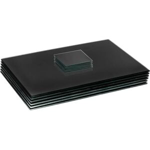 Harbour Housewares Black Glass Placemats Set - 40 x 30cm - Table Decor Harbour Housewares Black Glass Placemats Set - 40 x 30cm - Table Decor