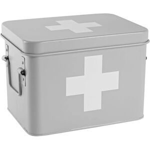 Harbour Housewares Vintage First Aid Storage Canister - Metal Square Box Airtight Seal - Grey Harbour Housewares Vintage First Aid Storage Canister - Metal Square Box Airtight Seal - Grey