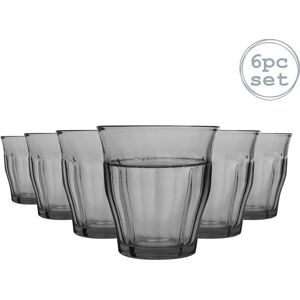 Duralex Picardie 250ml grey 6-piece drinking tumbler glass set Duralex Picardie 250ml grey 6-piece drinking tumbler glass set