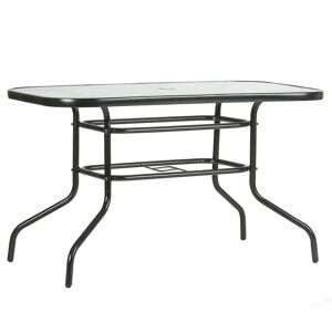 Harbour Housewares Black Metal Glass Top Garden Table - Garden Table Harbour Housewares Black Metal Glass Top Garden Table - Garden Table