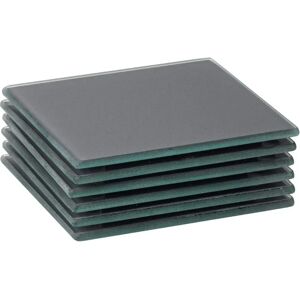 Harbour Housewares 6-piece Grey Glass Drink Coasters - Square Tablemat Harbour Housewares 6-piece Grey Glass Drink Coasters - Square Tablemat