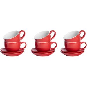 Argon Tableware Red 12pc Cappuccino Set - Porcelain Cups Argon Tableware Red 12pc Cappuccino Set - Porcelain Cups