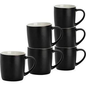 Argon Tableware Black 6-Piece Matt Mug Set - Porcelain Coffee & Tea Cups Argon Tableware Black 6-Piece Matt Mug Set - Porcelain Coffee & Tea Cups