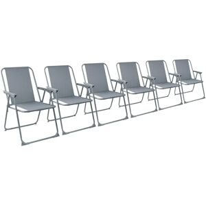 Harbour Housewares Grey Folding Metal Beach Garden Camping Armchair - Beach Garden Camping Armchair Harbour Housewares Grey Folding Metal Beach Garden Camping Armchair - Beach Garden Camping Armchair