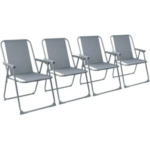 Harbour Housewares Grey Folding Metal Beach Garden Camping Armchair - Beach Chair Harbour Housewares Grey Folding Metal Beach Garden Camping Armchair - Beach Chair