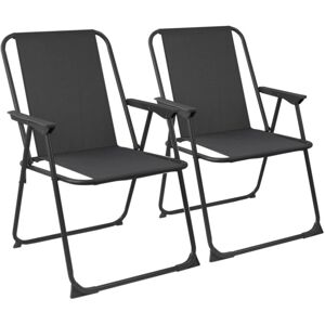 Harbour Housewares Folding Metal Beach Chair - Black Harbour Housewares Folding Metal Beach Chair - Black
