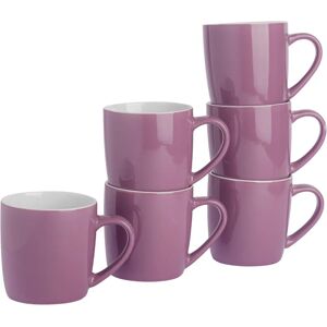 Argon Tableware Mug Set - 6 Purple Ceramic Cups - 350ml Argon Tableware Mug Set - 6 Purple Ceramic Cups - 350ml