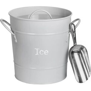 Harbour Housewares Grey Ice Bucket - Double Walled Steel - Vintage Style - 165mm Harbour Housewares Grey Ice Bucket - Double Walled Steel - Vintage Style - 165mm