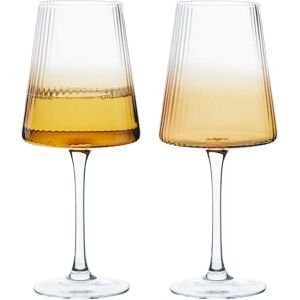 Anton Studio Designs Empire Amber Wine Glasses - 2 pcs Anton Studio Designs Empire Amber Wine Glasses - 2 pcs