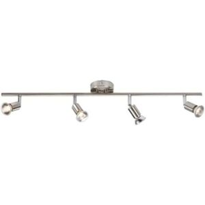 Knightsbridge Nspgu4bc Quad Spotlight Bar - Brushed Chrome - Spotlights Knightsbridge Nspgu4bc Quad Spotlight Bar - Brushed Chrome - Spotlights