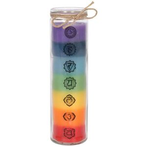 Chakra Tall Candle - Beautiful Multi-Colored Decor for Yoga & Reiki Chakra Tall Candle - Beautiful Multi-Colored Decor for Yoga & Reiki